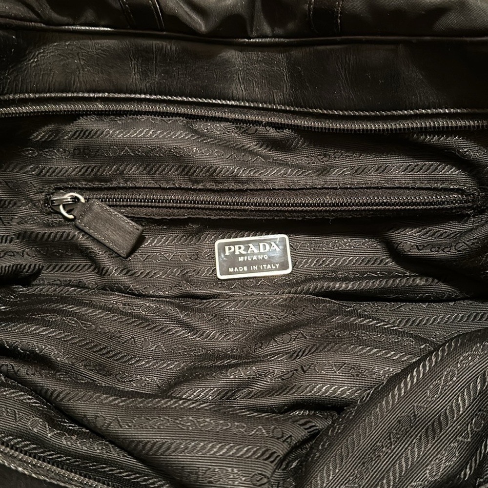 ๐บ ๐บ Vintage PRADA BAG IN BLACK COMBINATION WITH LEATHER - Picture 6 of 10